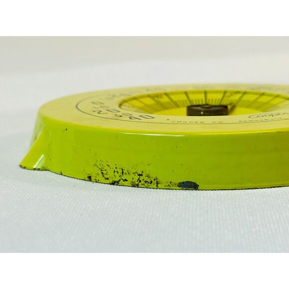 Vintage Cooper Mini Fry Skillet Wall Thermometer Yellow Kitchen Farmhouse WORKS - Picture 4 of 7